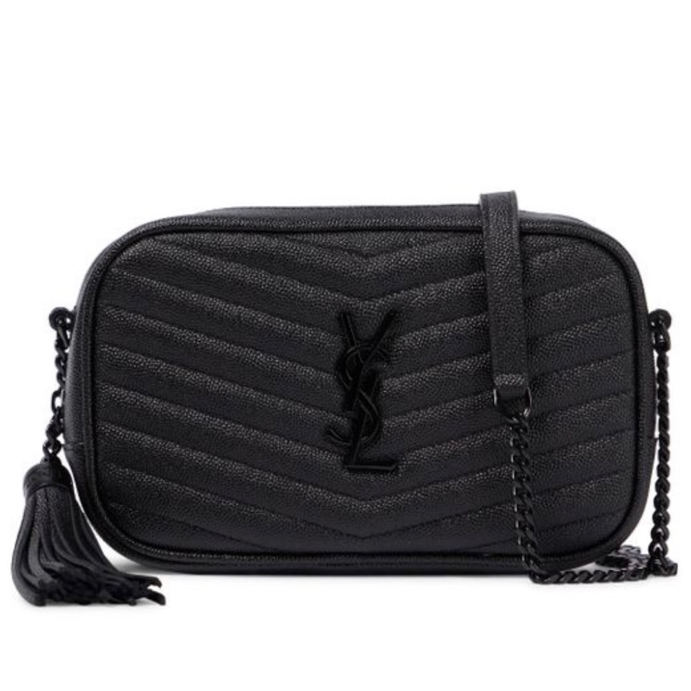 NWOT YSL Saint Laurent Women's Black Lou Camera Leather Crossbody Bag